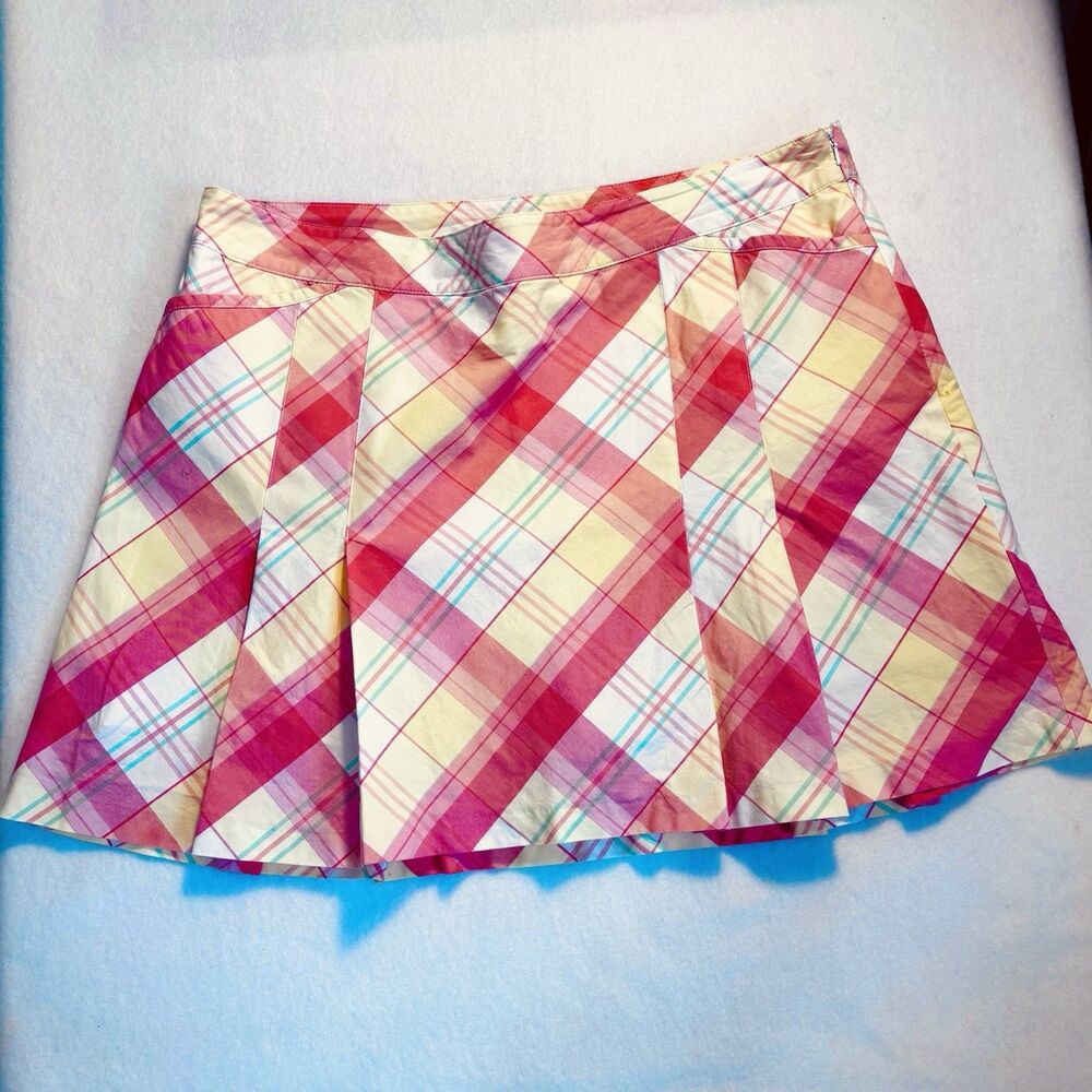 Lady Hagen Women’s Golf Skorts Sz 16 Plaid Pleated Pickleball Tennis Sporty